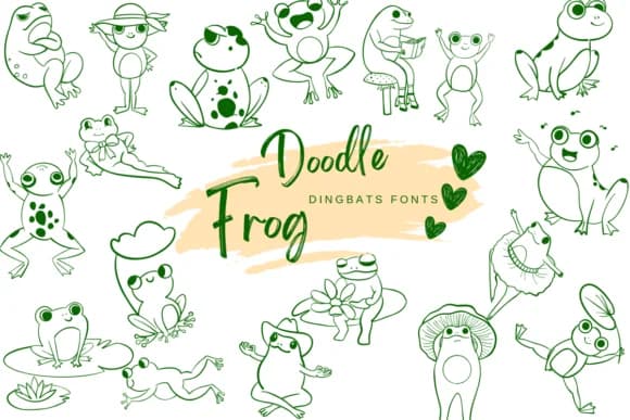 Doodle Frog by Suphitchaya — Dingbats Font