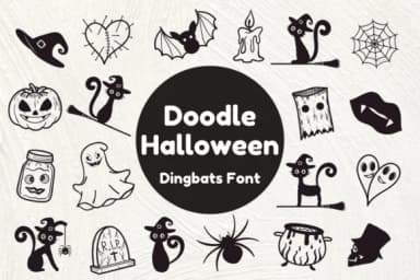 Doodle Halloween by Nun Sukhwan — Dingbats Font — thumbnail 1