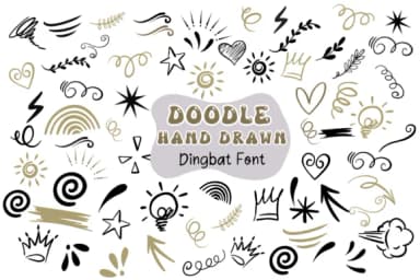 Doodle Hand Drawn by Pui Art — Dingbats Font — thumbnail 1