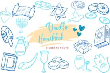 Doodle Hanukkah by Suphitchaya — Dingbats Font — thumbnail 1