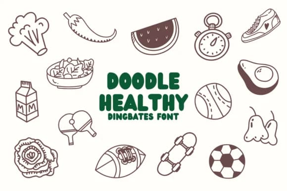 Doodle Healthy by Chonada — Dingbats Font