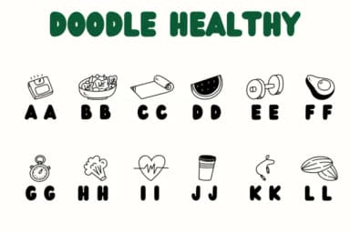 Doodle Healthy by Chonada — Dingbats Font — thumbnail 2