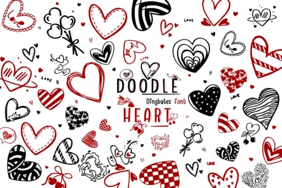 Doodle Heart by Bee piyanuch — Dingbats Font