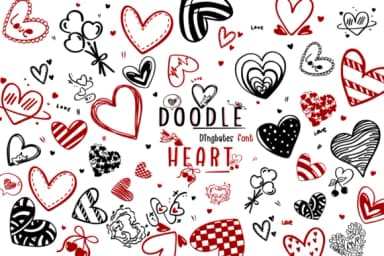 Doodle Heart by Bee piyanuch — Dingbats Font — thumbnail 1