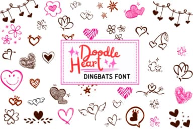 Doodle Heart by PraewDesigns — Dingbats Font — thumbnail 1