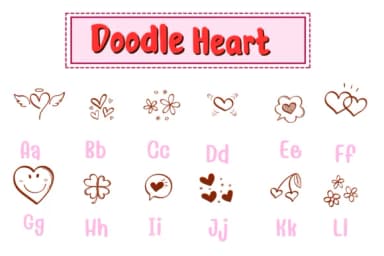 Doodle Heart by PraewDesigns — Dingbats Font — thumbnail 2