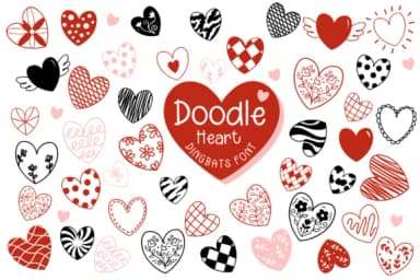 Doodle Heart by Pui Art — Dingbats Font — thumbnail 1