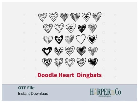 Doodle Heart by HarperNCo — Dingbats Font
