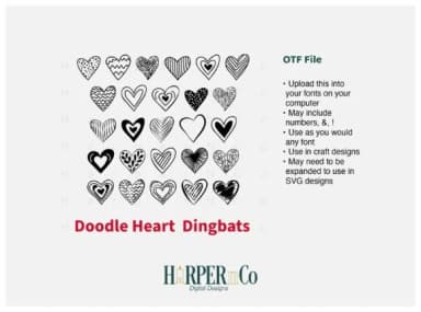 Doodle Heart by HarperNCo — Dingbats Font — thumbnail 2