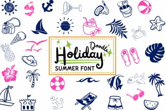 Doodle Holiday Summer by PraewDesigns — Dingbats Font