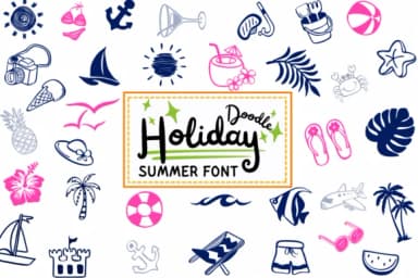Doodle Holiday Summer by PraewDesigns — Dingbats Font — thumbnail 1
