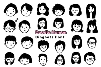 Doodle Human by Nun Sukhwan — Dingbats Font — thumbnail 1