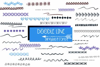 Doodle Line by Sirinart — Dingbats Font — thumbnail 1