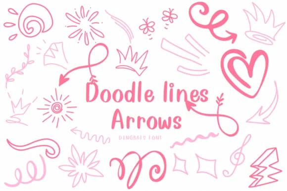 Doodle Lines Arrows by CHANOK — Dingbats Font