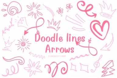 Doodle Lines Arrows by CHANOK — Dingbats Font — thumbnail 1