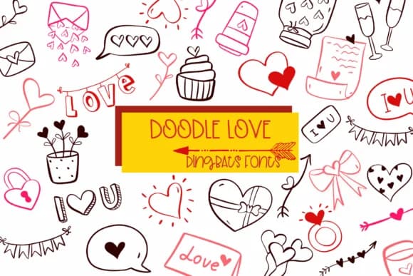 Doodle Love by Sirinart — Dingbats Font