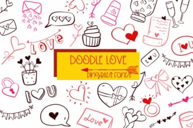 Doodle Love by Sirinart — Dingbats Font — thumbnail 1