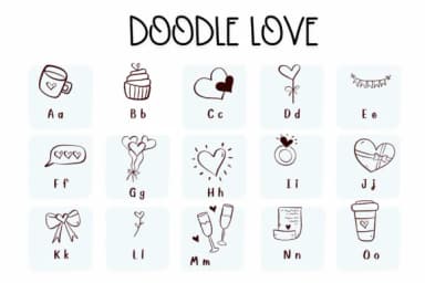 Doodle Love by Sirinart — Dingbats Font — thumbnail 2