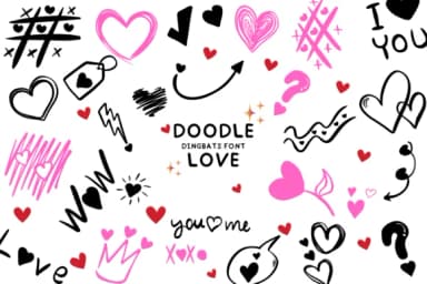 Doodle Love by Bee piyanuch — Dingbats Font — thumbnail 1