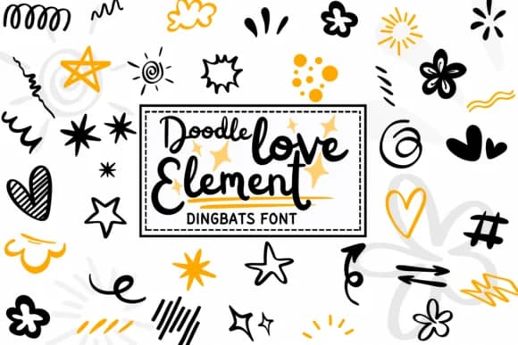 Doodle Love Element by PraewDesigns — Dingbats Font