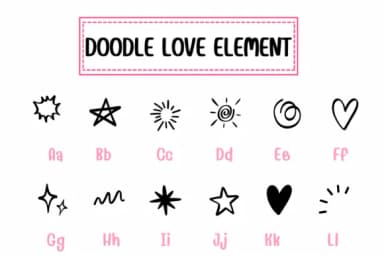 Doodle Love Element by PraewDesigns — Dingbats Font — thumbnail 2