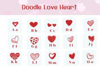 Doodle Love Heart by Ketsarin — Dingbats Font — thumbnail 2