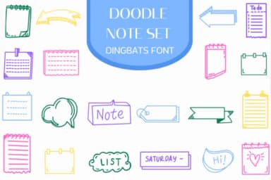 Doodle Note Set by Heartcraft Atelier — Dingbats Font — thumbnail 1