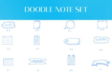 Doodle Note Set by Heartcraft Atelier — Dingbats Font — thumbnail 2