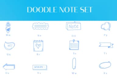 Doodle Note Set by Heartcraft Atelier — Dingbats Font — thumbnail 3