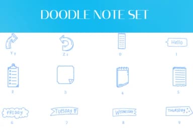Doodle Note Set by Heartcraft Atelier — Dingbats Font — thumbnail 4