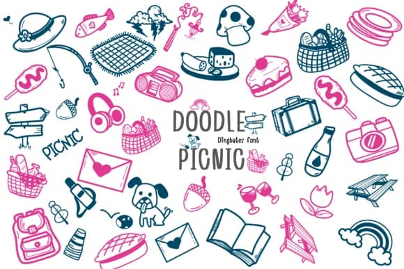 Doodle Picnic by Bee piyanuch — Dingbats Font