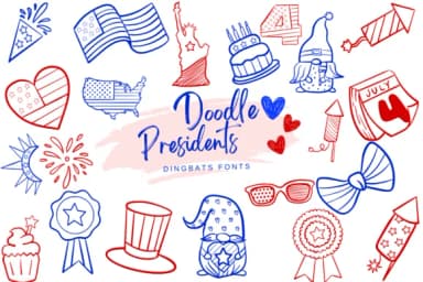 Doodle Presidents by Suphitchaya — Dingbats Font — thumbnail 1