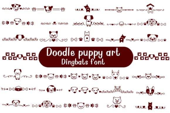 Doodle Puppy Art by Nongyao — Dingbats Font