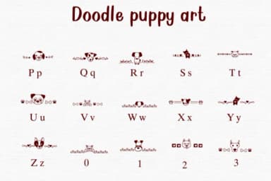 Doodle Puppy Art by Nongyao — Dingbats Font — thumbnail 3