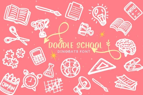 Doodle School by CHANOK — Dingbats Font