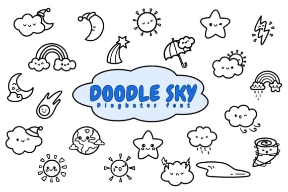 Doodle Sky by Chonada — Dingbats Font