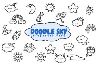Doodle Sky by Chonada — Dingbats Font — thumbnail 1