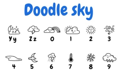 Doodle Sky by Chonada — Dingbats Font — thumbnail 4