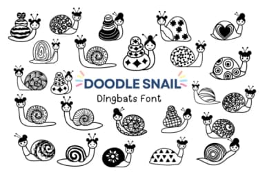 Doodle Snail by Nun Sukhwan — Dingbats Font — thumbnail 1