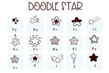 Doodle Star by Sirinart — Dingbats Font — thumbnail 3