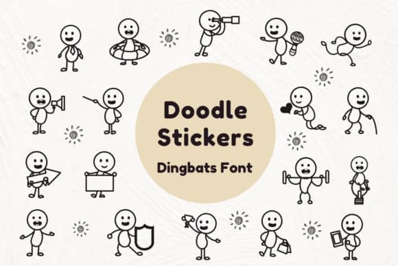 Doodle Stickers by Nun Sukhwan — Dingbats Font