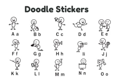 Doodle Stickers by Nun Sukhwan — Dingbats Font — thumbnail 5