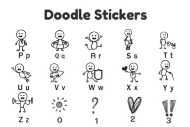 Doodle Stickers by Nun Sukhwan — Dingbats Font — thumbnail 6