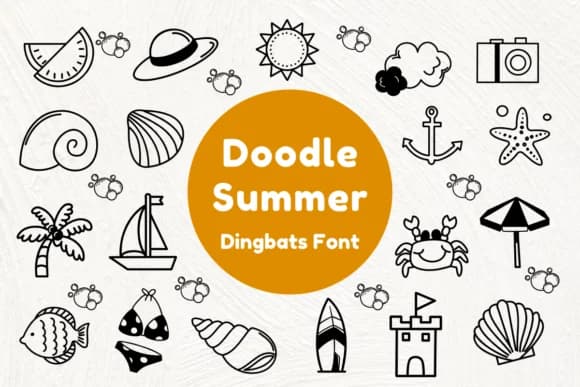 Doodle Summer by Nun Sukhwan — Dingbats Font
