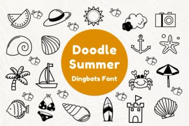 Doodle Summer by Nun Sukhwan — Dingbats Font — thumbnail 1