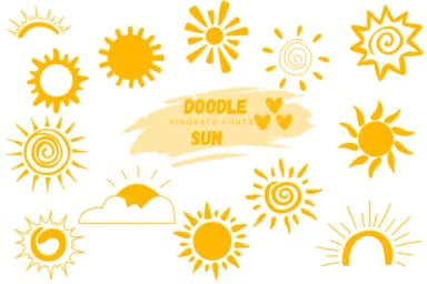 Doodle Sun by Suphitchaya — Dingbats Font — thumbnail 1