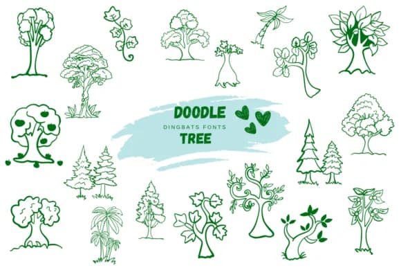 Doodle Tree by Suphitchaya — Dingbats Font
