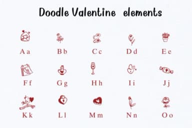 Doodle Valentine Elements by Nongyao — Dingbats Font — thumbnail 2