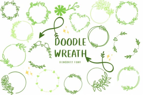 Doodle Wreath by CHANOK — Dingbats Font