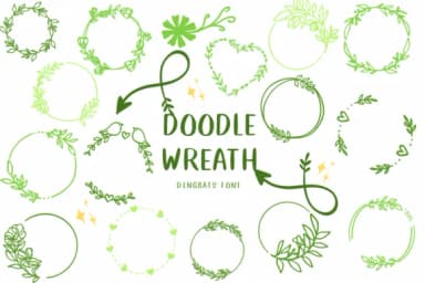 Doodle Wreath by CHANOK — Dingbats Font — thumbnail 1